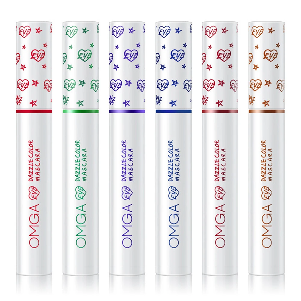 1Pc Professional Makeup Color Mascara Waterproof Fast Dry Eyelashes Curling Lengthening Eye Lashes Blue Green |