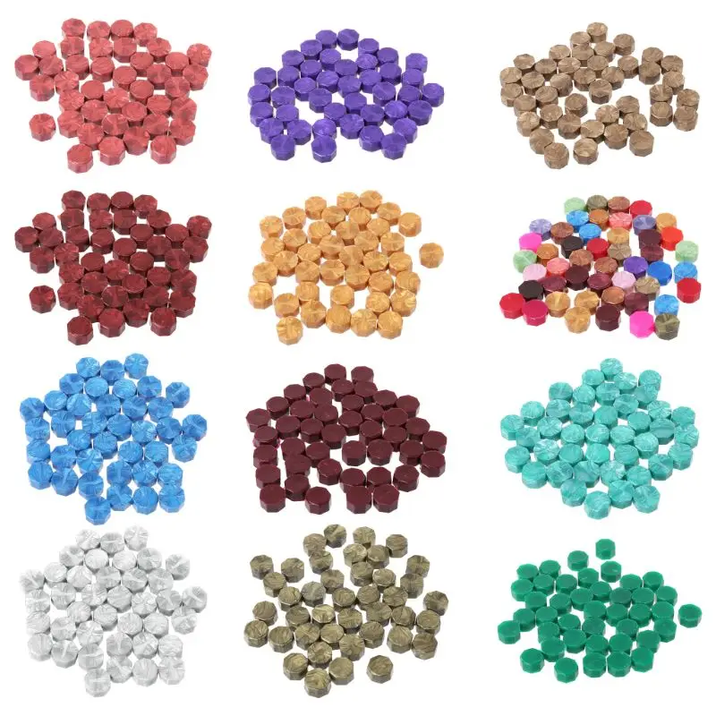 100 шт. печать на конверте воск ретро Восьмиугольные бусины сделай сам Декор