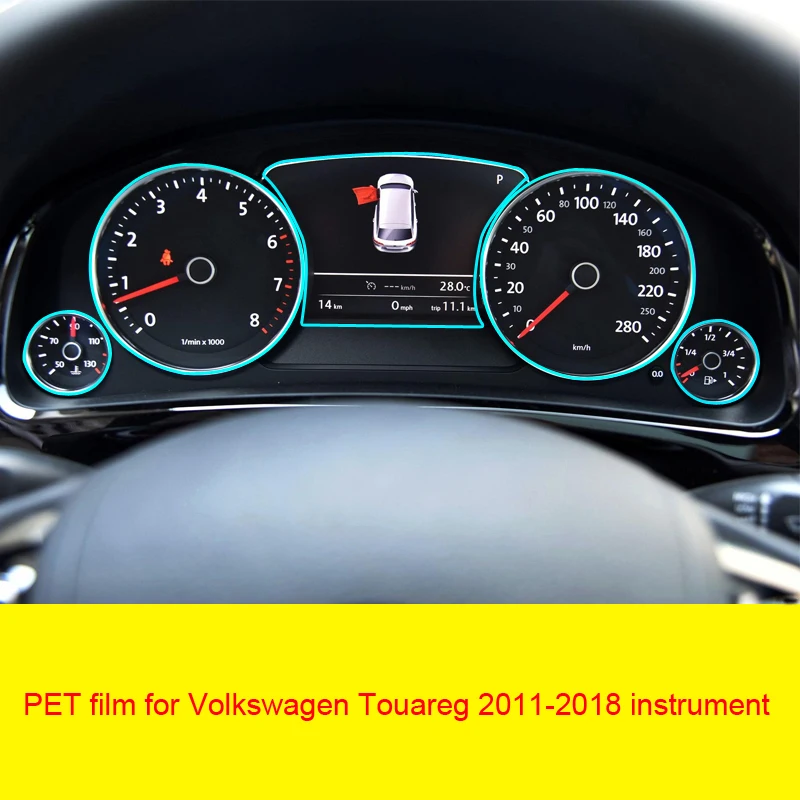 PET защитная пленка для экрана Volkswagen Touareg 2011 2018 приборная панель Защитная ЖК