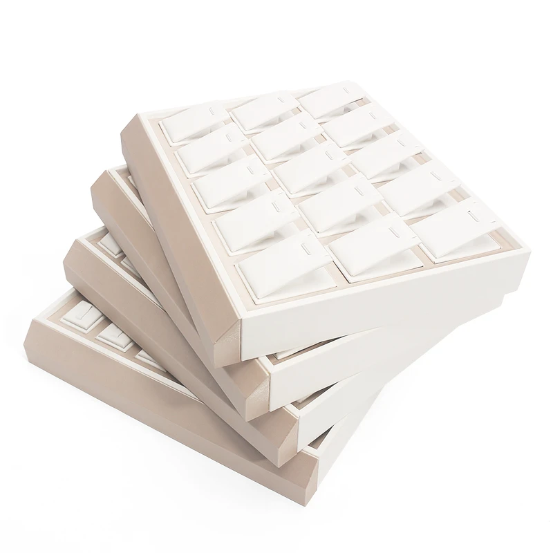 White Earring Jewelry Storage Display Trays For Women Jewellery Counter Window Holder Ring Pendent Bracelet Series Showcase