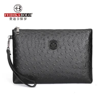 2021 dragon head design ostrich pattern black brown man clutch wallet long designer business man clutch purse mobile bag 3 sizes