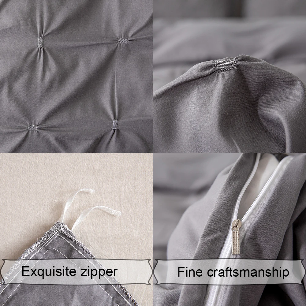 Комплект постельного белья в скандинавском стиле однотонное серое мягкое