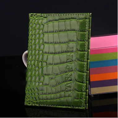 

PU Leather Crocodile Pattern Passport Covers Travel Wallet ID Card Holder Unisex Credit Case