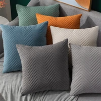 quilted velvet hug pillowcase home pillow bedside cushion cover simple sofa hug pillowcase 4545cm
