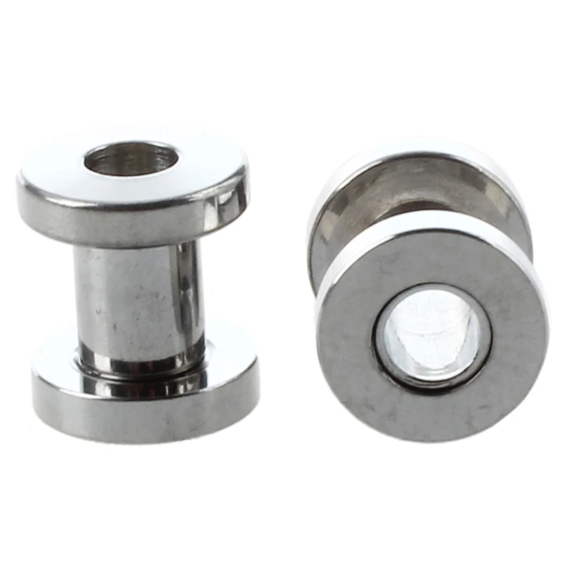 Топ 1 пара винт подходят серьги из нержавеющей стали пробки кольца плоти тоннели