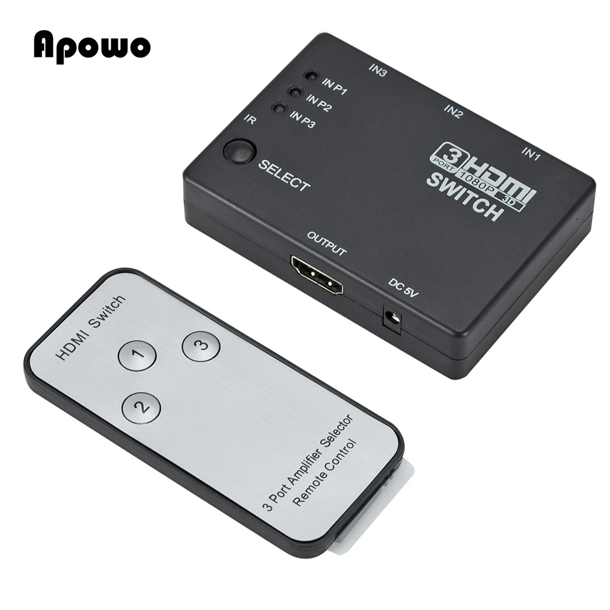 

3x1 HDMI-compatible Splitter 3 Ports 1080P Video Switcher with Remote Box Adapter for HDTV DVD PS3 HDTV PC Laptop TV