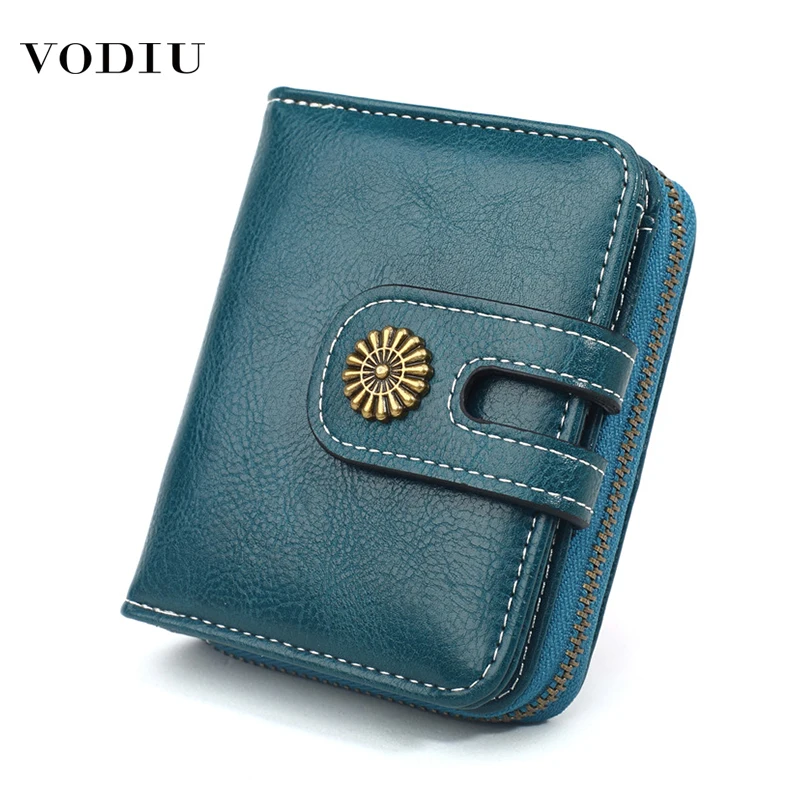 Женский кожаный кошелек 2020 короткий модный с застежкой держатель для карт