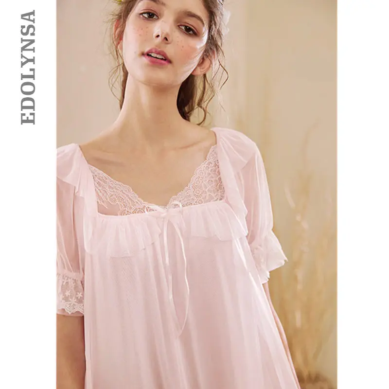 2020 Bathrobe Female Cotton Nightgowns Women Night Wear Home Dress Vintage Sleepwear Honeymoon Nightdress Indoor Clothing T520 | Женская