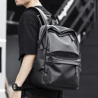 men leather backpacks black school bags for teenagers boys college bookbag laptop backpacks travel bags mochila masculina