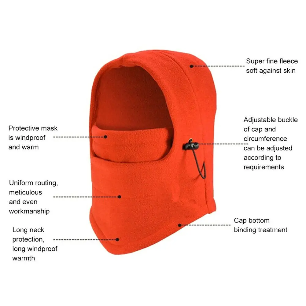 Теплая Флисовая Балаклава шапка с меховым капюшоном и теплой меховой воротник