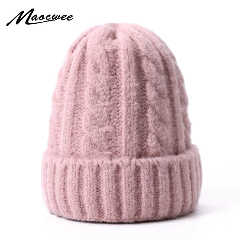 

Parent-child Crochet Wool Hat Winter Warm Knitted Solid Color Beanies For Children Women Boys Girls Hats Fashion Bonnet Ski Caps