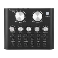 v8 live sound card with effects and voice changer bluetooth audio mixer device for live streaming music recording
