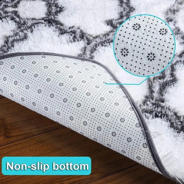 

Living Room Bedroom Carpet Mat Long Hair Mat Soft Non-slip Modern Aluminum Carpet Bedroom Living Room Coffee Table Blanket