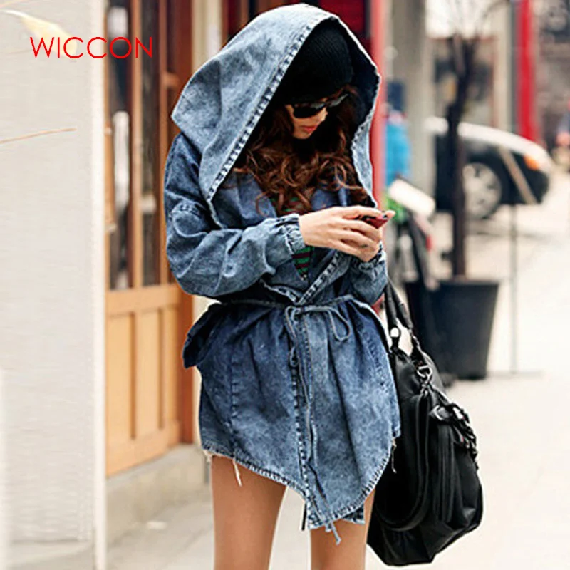 Новая верхняя одежда с капюшоном для девочек джинсовая ветровка Модные