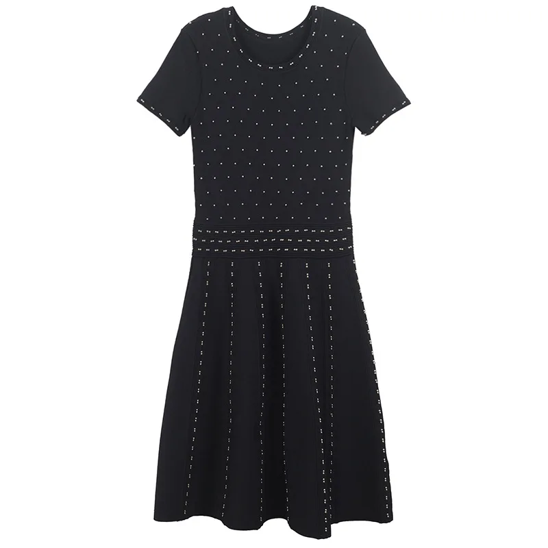 Tunjuefs Slim Fit Бисер трикотажные вечерние платье Для женщин VestidoShort рукавом