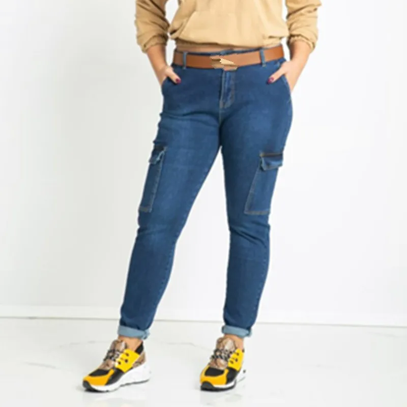 

Plus Size New Fashion Women Jeans High Waist Skinny Pants Women Casual Jeans Denim Pants Women Cargo Pencil Long Pants