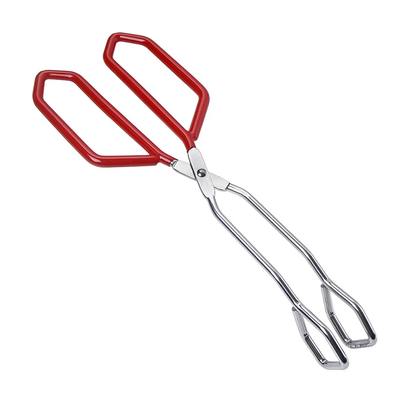 

Scissor Tongs Stainless Steel Food Tongs With Wrap Handle Angled Bread Clamp For Bbq Grilling Cake 11inch