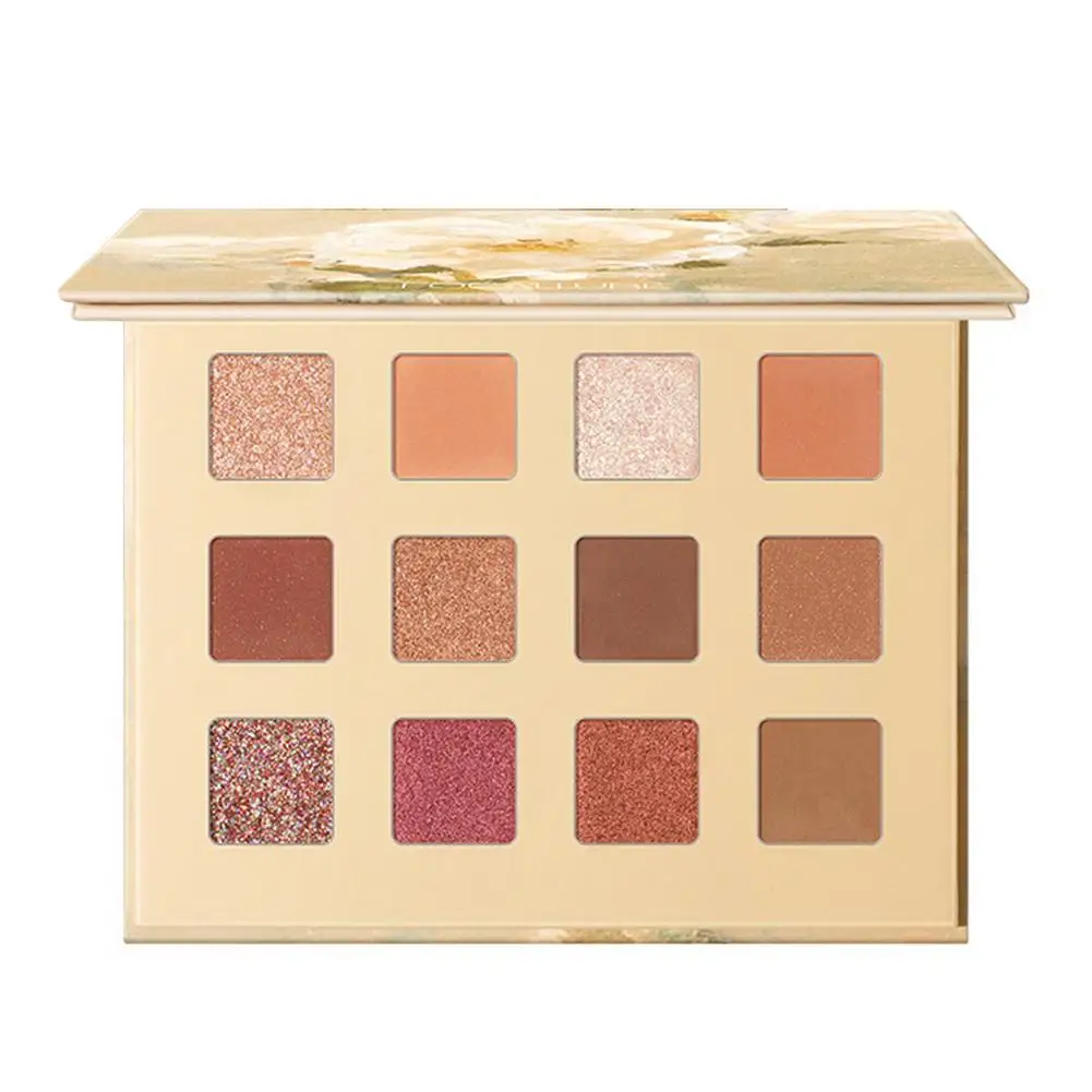 

Shimmering Eyeshadow Palette Delicate Make Up Pallets Kit With 12 Various Colors Warm Eye Shadows Glitter Makeup Kit For Make