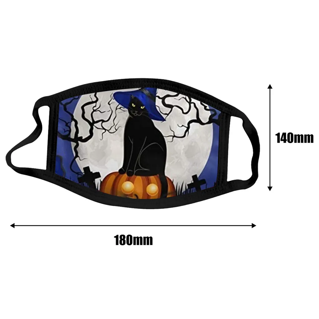 

1pc Halloween Cartoon Print Reusable Face Mouth Cover Masques Windproof Mouth-muffle Maschere Cap 207