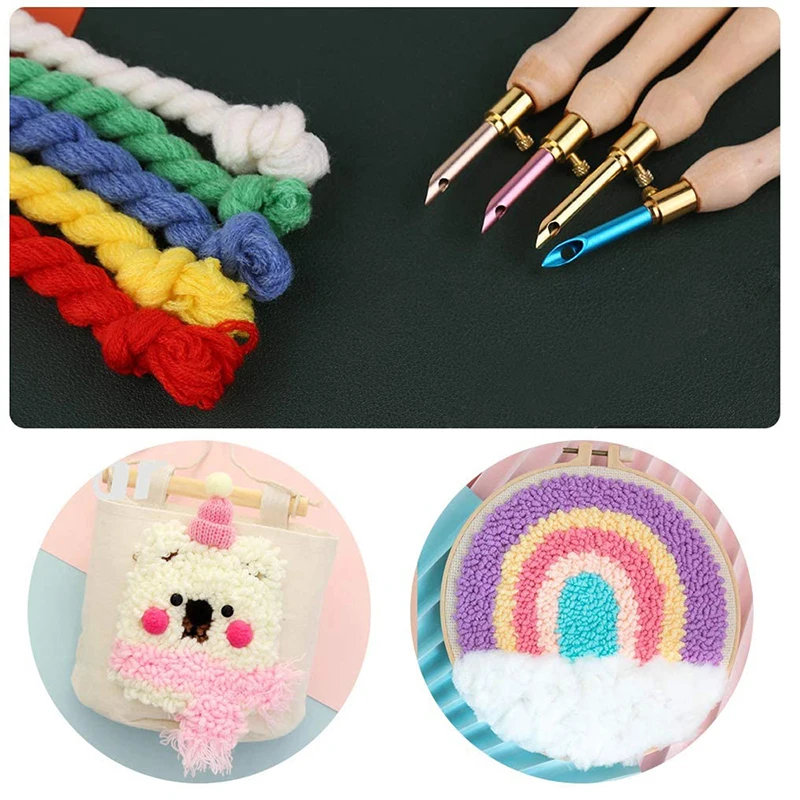 

Colorful Embroidery Wool Needle Wooden Handle Knitting Tool Multicolor Handicrafts Sewing Supplies Practical Household Products