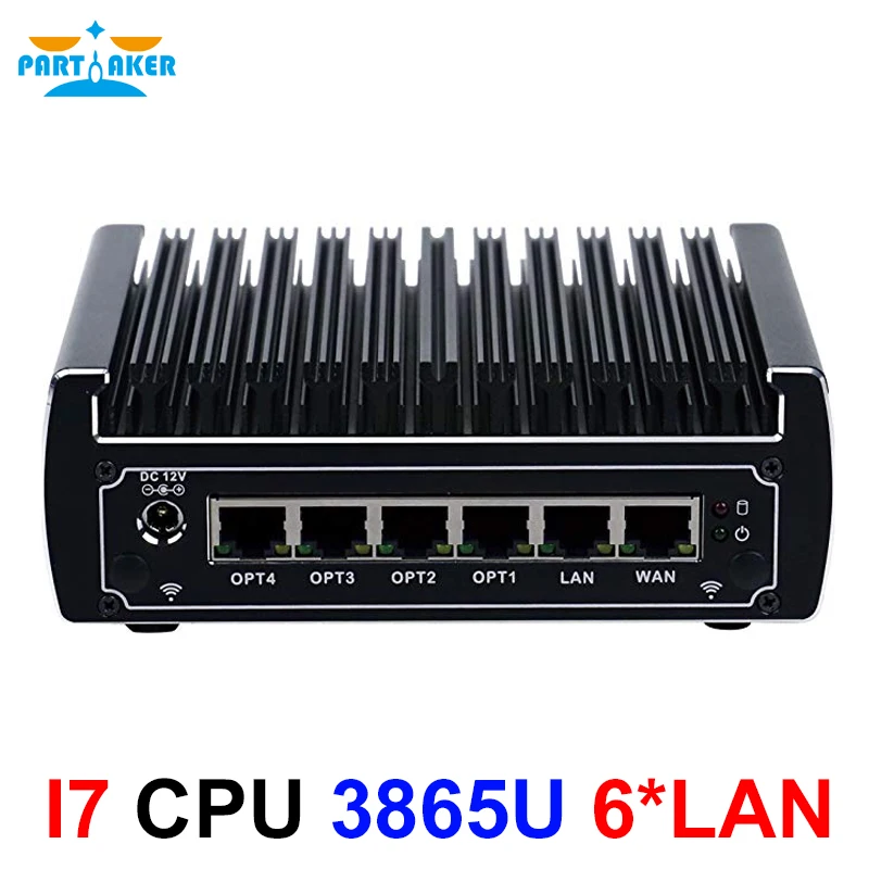 Verkauf Pfsense Fanless Mini Pc X86 Teilhaftig I7 Intel Celeron 3865U 6 * Intel Lans DDR4 Linux Firewall Router DHCP VPN Netzwerk Server