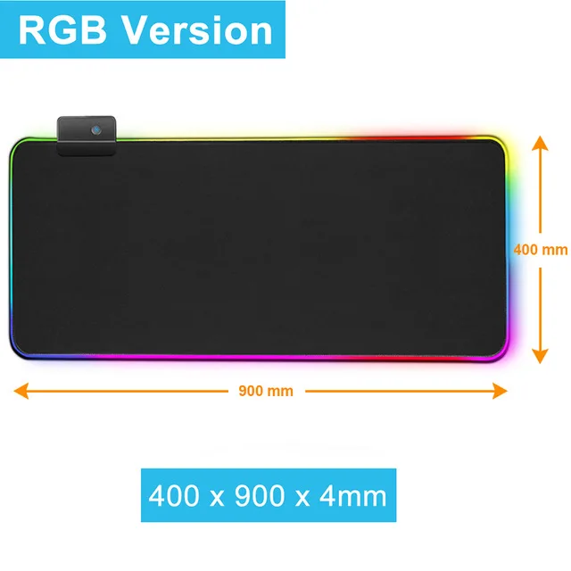RGB 400x900mm Игровой коврик для мыши, компьютерный коврик для мыши, большой RGB коврик для мыши, геймер, XXL, коврик для мыши, большой коврик для мыши, ПК, настольный игровой коврик с подсветкой - Цвет: RGB 400x900mm
