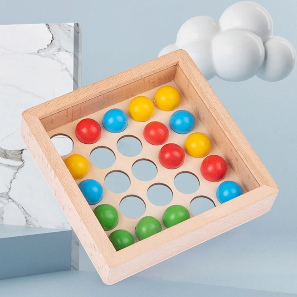 

1 Set of Wooden Finger Rolling Balls Toys Educational Beads Plaything Kids Gift