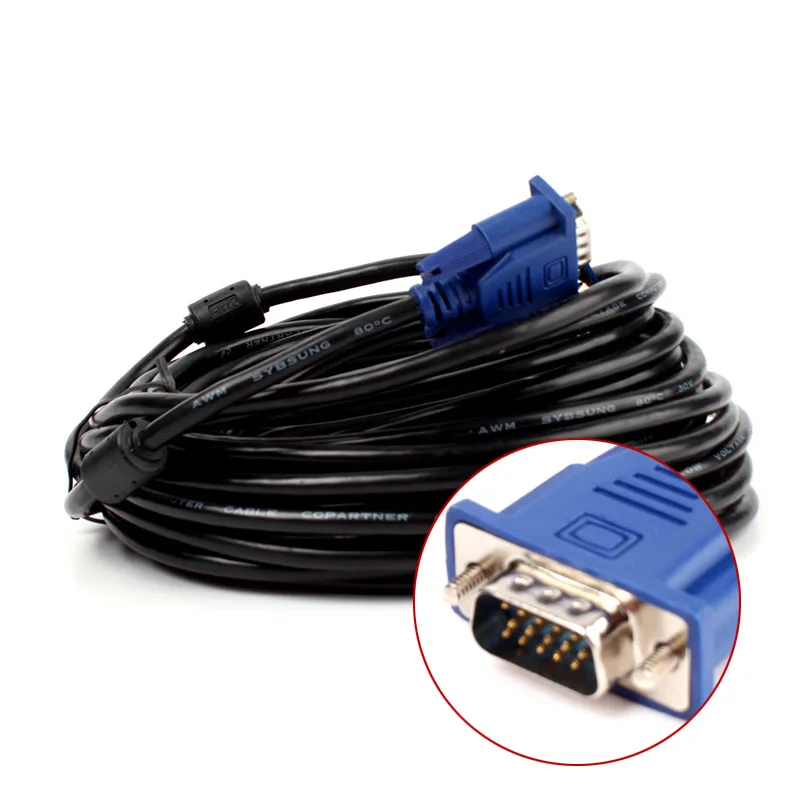 

32 фута 10 м VGA штекер к M 15 контактный 15 P Удлинительный кабель для ПК ноутбука монитора #68716