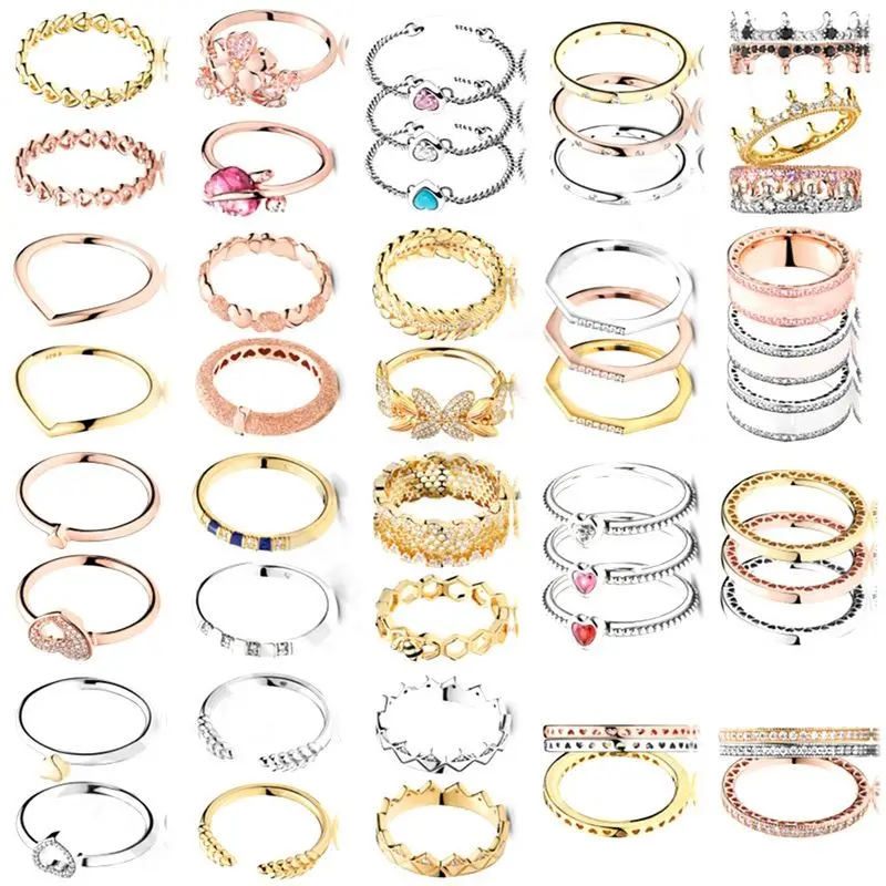 

Vintage Original 925 Sterling Silver Aesthetic Suitable For European Wedding New Honeycomb Ladies Simple Crown Love Popular Ring