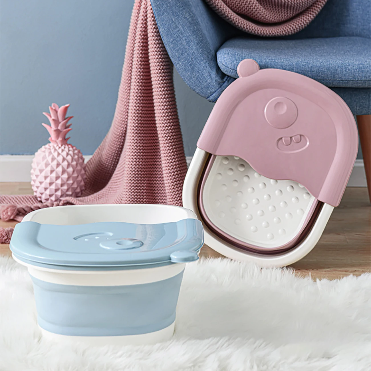 Складное ведро для ванны мытья ног в ванной комнате стирки портативный складной