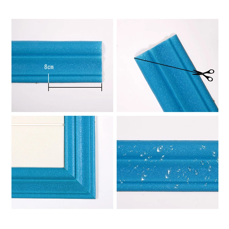 3D Self-Adhesive Foam Wall Stickers Decorative Waist Line Door Frame Edge Strip Wallpapers For Home Living Room Decoration | Дом и сад