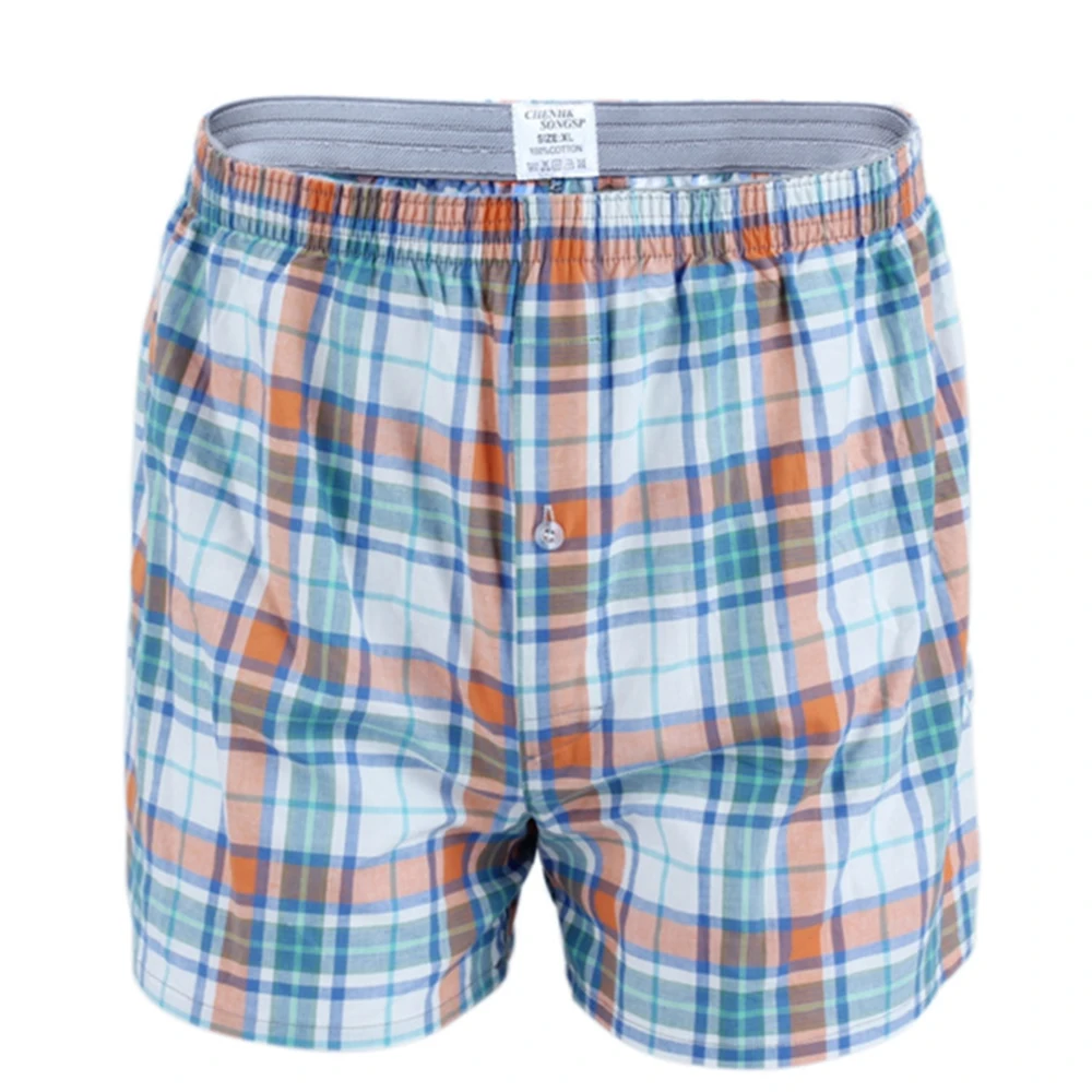 

Mens Underwear Boxers Shorts Casual Cotton Sleep Underpants Quality Plaid Loose Comfortable Homewear Striped Arrow Panties