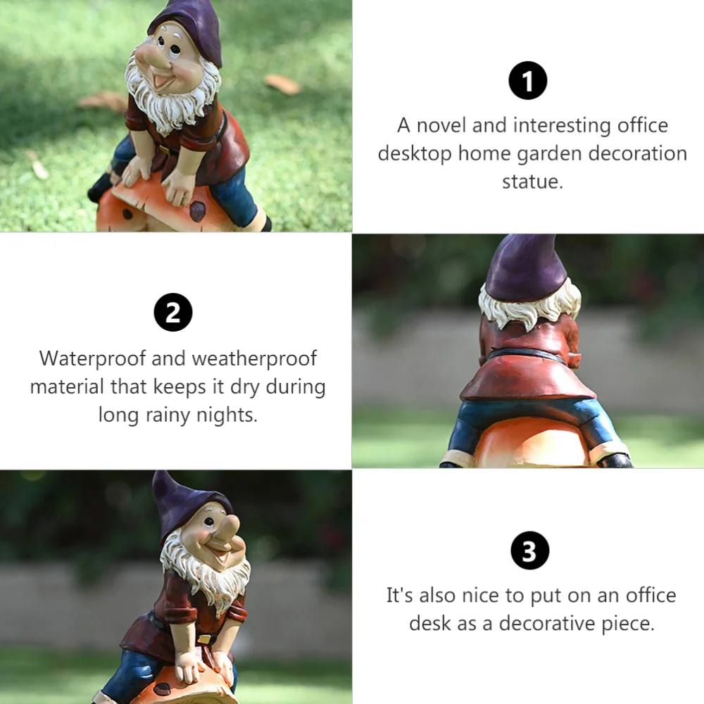 

1pc Garden Dwarf Ornament Desktop Miniature Resin Figurine Garden Decor
