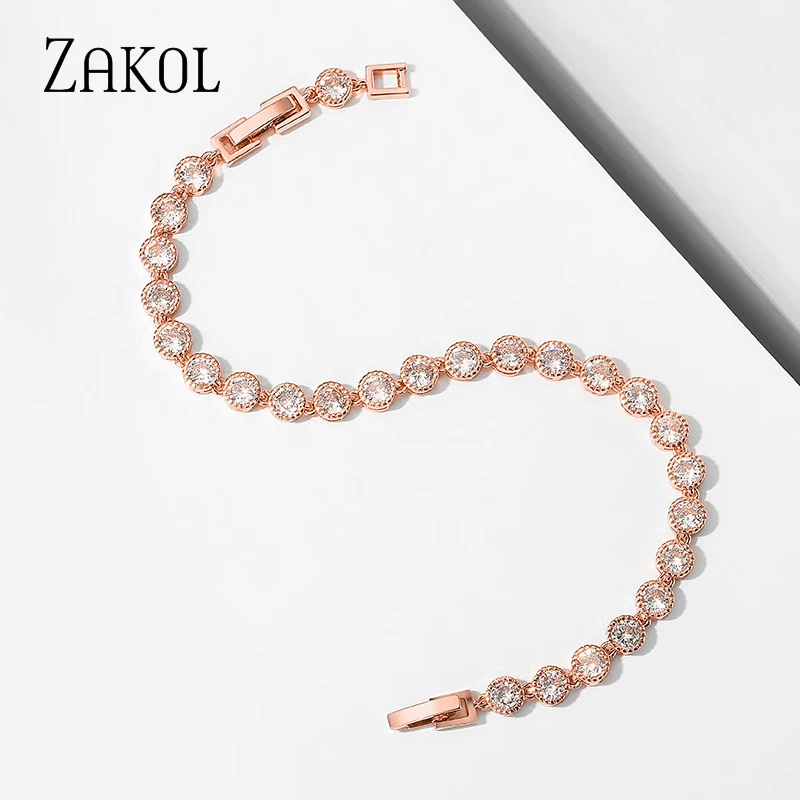 Женские и мужские теннисные браслеты ZAKOL классические серебристого цвета со