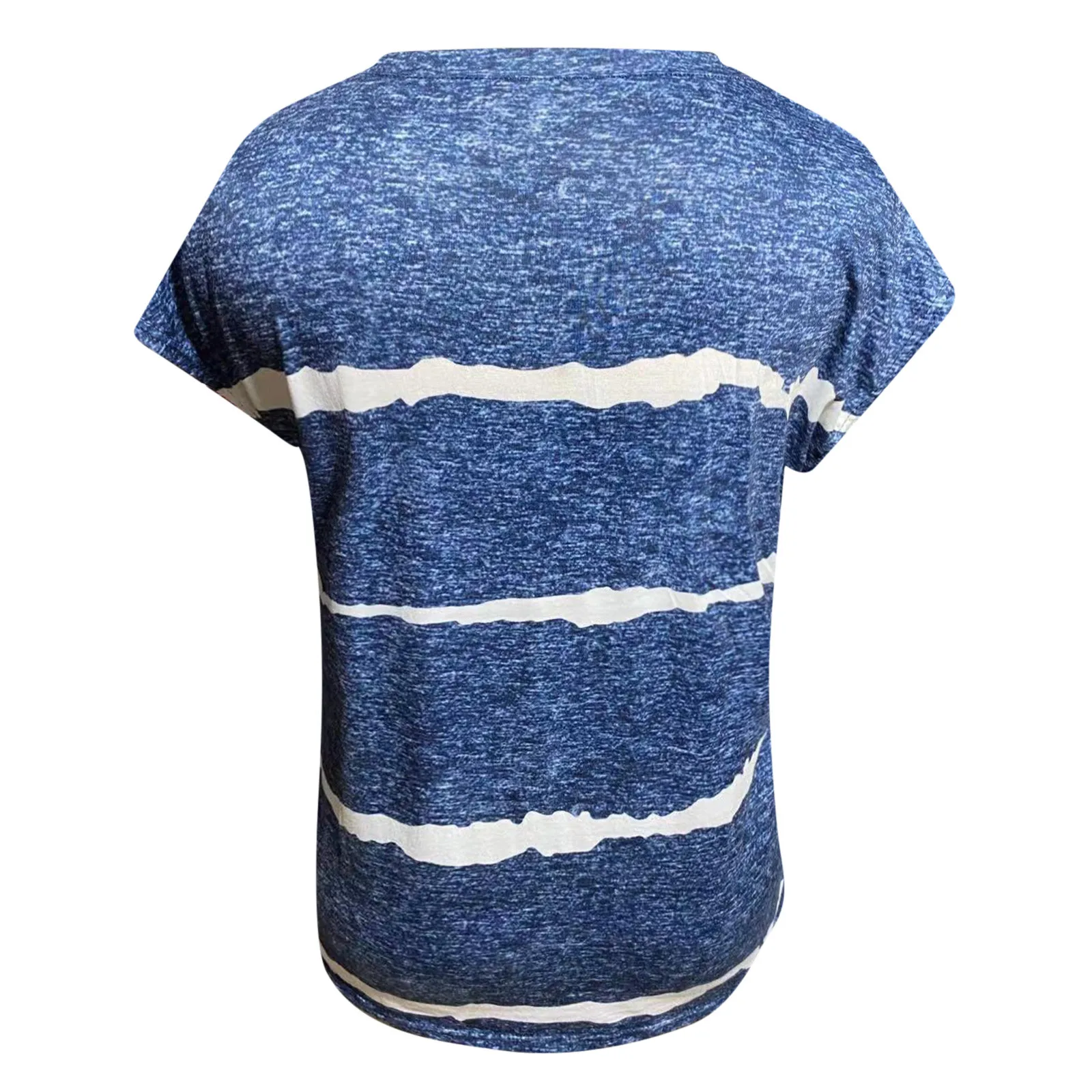 

Fashion Striped Print Pocket Loose Women's T-Shirt Harajuku Short Sleeve Round Neck Tops Y2K Summer Casual Female Tee Streetwear