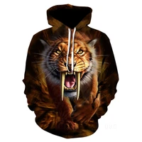 spring and autumn animal lion 3d print hoodie mens womens sweatshirt fashion pullover hooded sportswear casual pocket jacket w