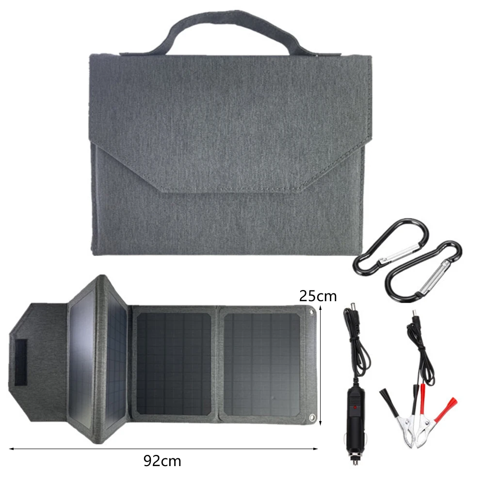 

40W Solar Folding Charger 12V/5V USB Output Portable Waterproof Solar Panels Mobile Power Battery Charger for iPad Smartphones