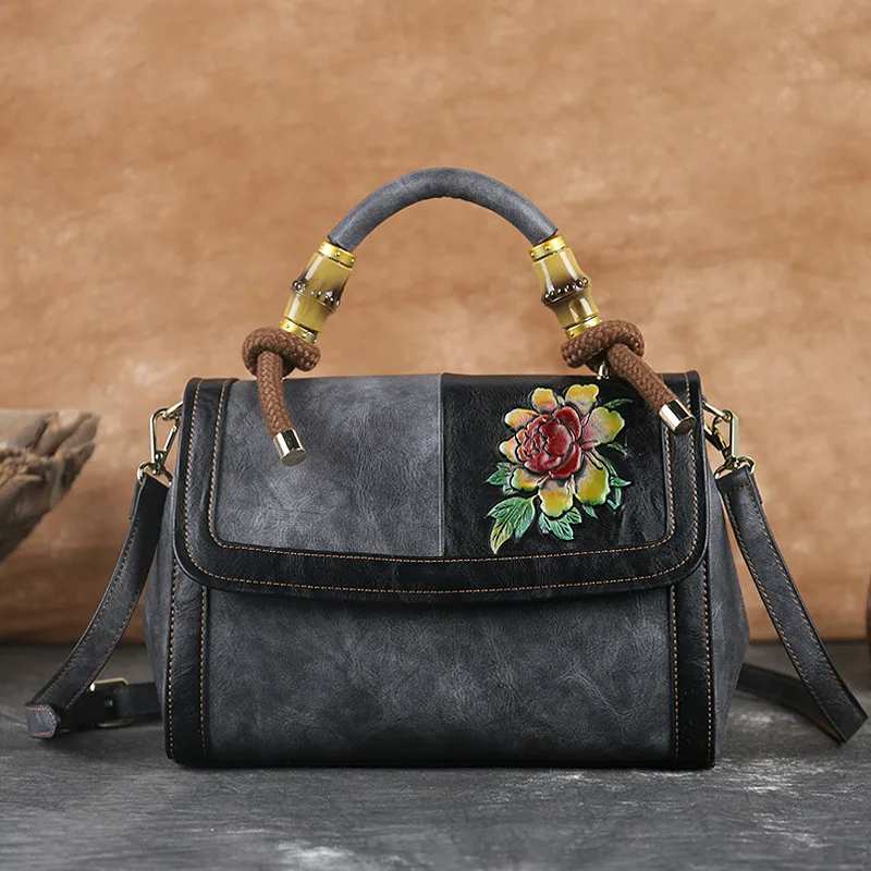 

YourSeason Retro Ladies Shoulder 2021 Leather Handbag Handmade Embossed Casual Tote Womens Messenger Bags