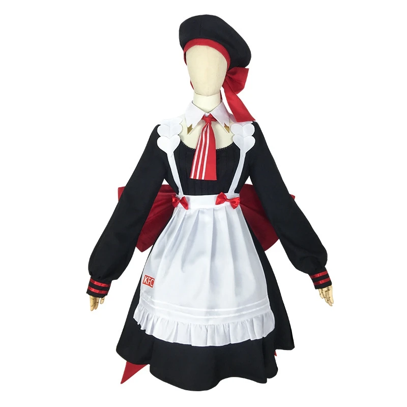 Genshin-Disfraz de impacto de Noelle para mujer, traje de sirvienta para Cosplay, vestido de Lolita, uniforme Jk con sombrero