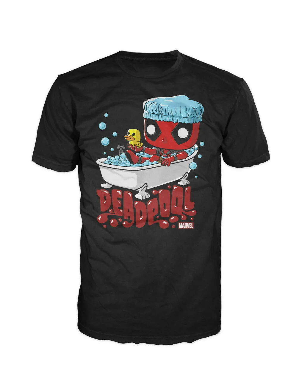 Funko Pop Tees Marvel Deadpool Bubble Bath черная (Выберите размер) Большая длинная футболка|Мужские