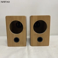 iwistao hifi 3 inches full range speaker empty cabinet inverted 1 pair finished bamboo wood for tube amplifier