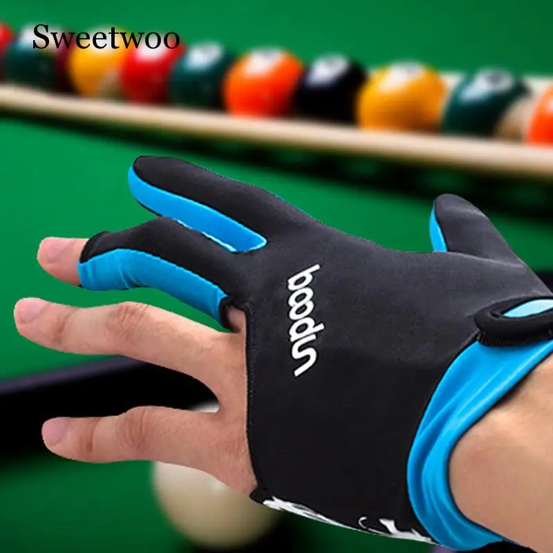 

Billiards Three Finger Gloves Lycra Anti Skid Glove Snooker Billiard Cue Glove Embroidery Gloves Accessory For Unisex 5 Colors