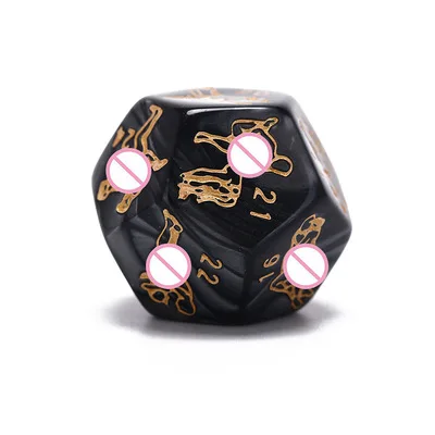 

4 pieces of couple dice Fun dice English dice Fun dice men and women supplies Pearl black couple gift