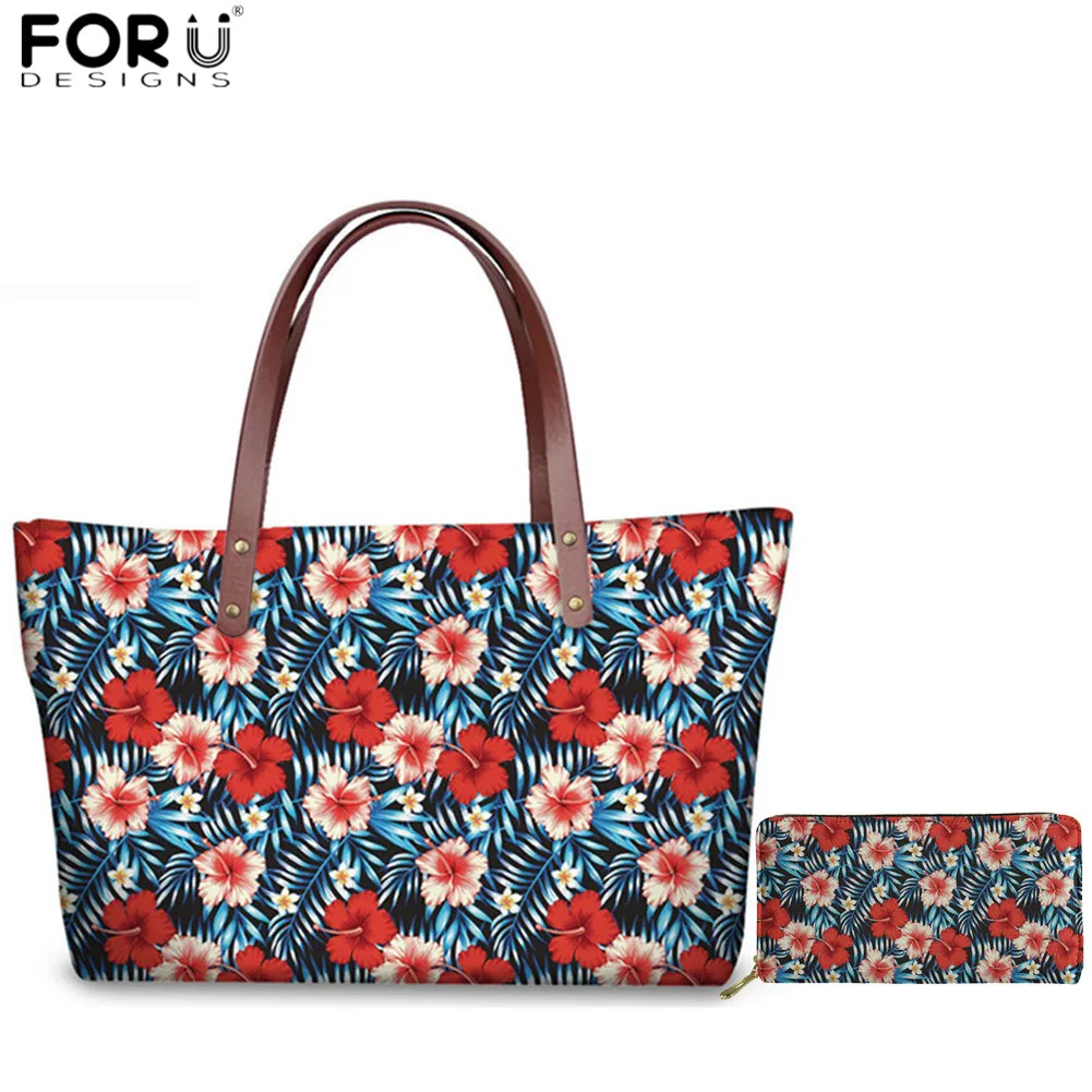 FORUDESIGNS/женские большие сумки китайская Роза Гавайская тропическая с цветочным