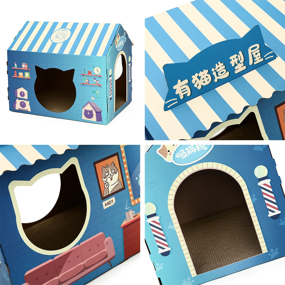 hoopet corrugated papper cats house milk bed for cats breathable cat scratcher nest scratch pad cardboard for cat sleeping bed free global shipping