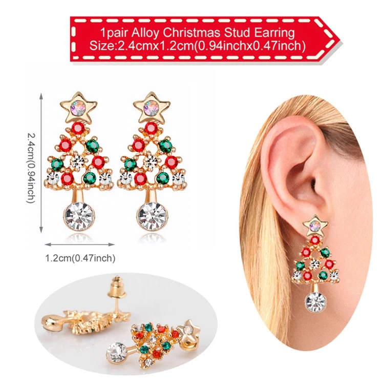 earring style 3 Рождественские украшения для дома Подарки рождественские подарки Natale Noel Рождество очки Рождественский Декор с утолщённой меховой опушкой, год - Цвет: earring style 3
