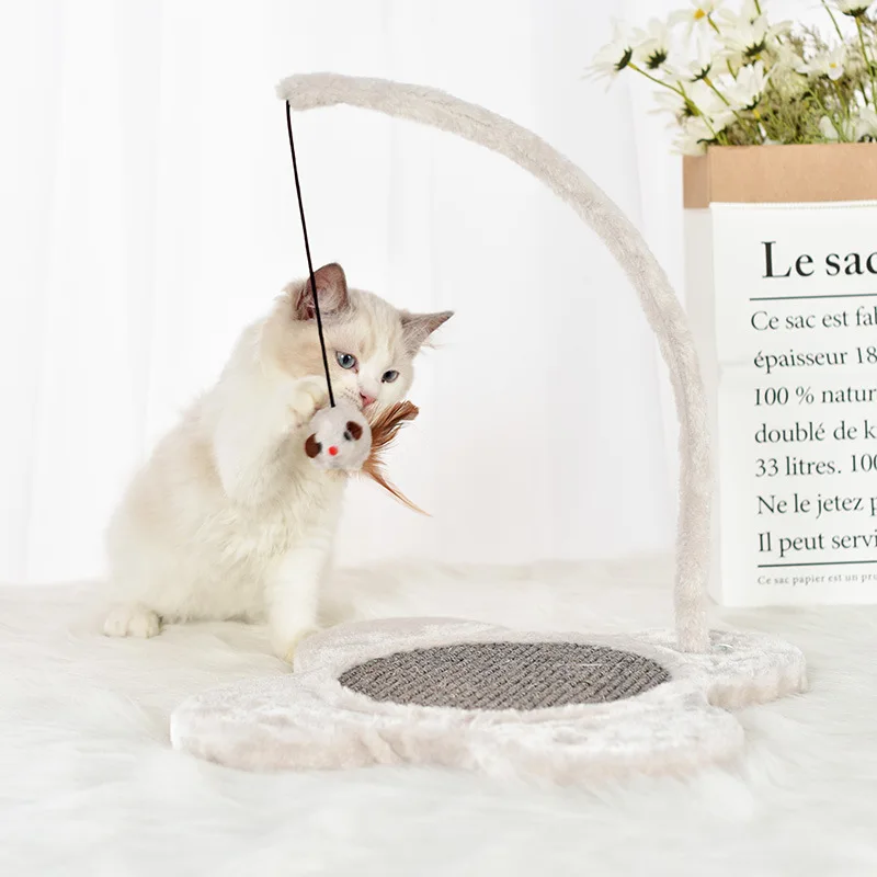 

Pet Toy Sisal Cat Scratching Post for Cats Kitten Climbing Post Jumping Tower Toy with Ball Cat Scraper Protecting Furniture