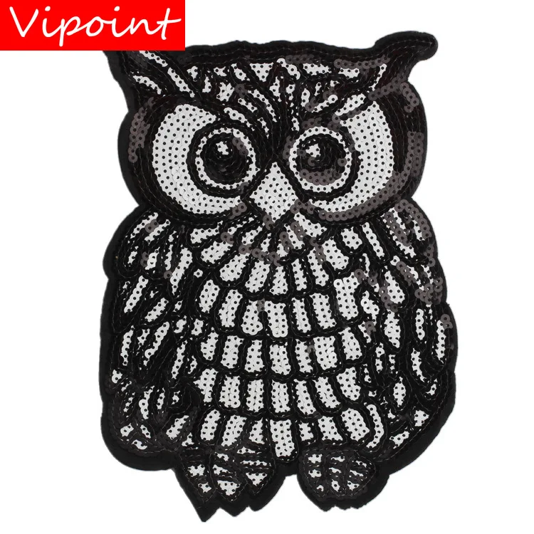 Вышивка блёстки нашивки с совой для куртки птицы значки джинсы Аппликации рюкзак