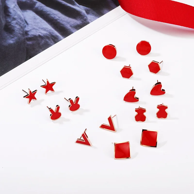 

Серьги-гвоздики женские из титановой стали, розовое золото