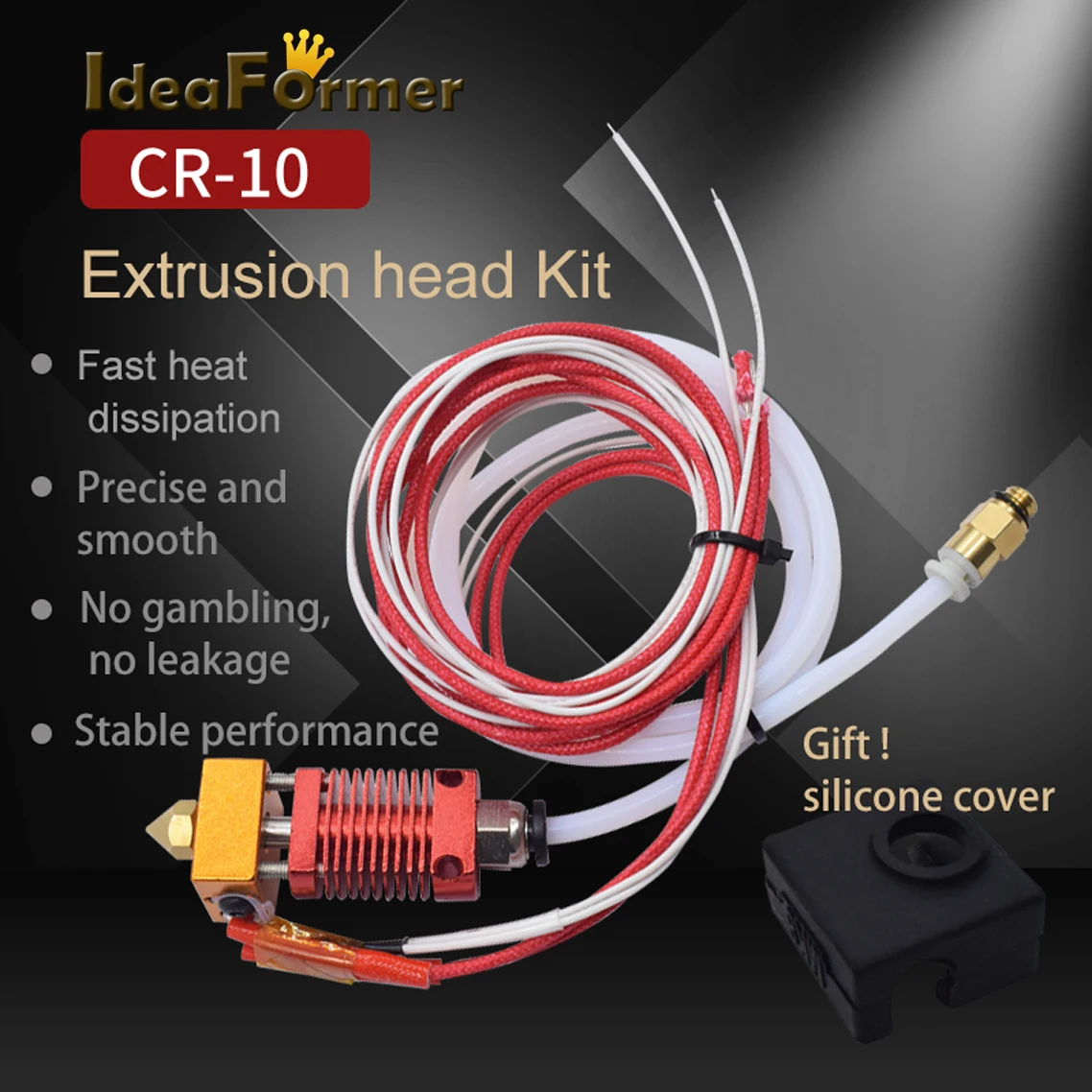 IdeaFormer 3D Printer Parts Metal CR10 Hotend Extruder Hot End Kit 0.4mm Nozzle Aluminum Heated Block for Ender3/CR10/CR10S Pro IdeaFormer 3D Printer Parts Metal CR10 Hotend Extruder Hot End Kit 0.4mm Nozzle Aluminum Heated Block for Ender3/CR10/CR10S Pro